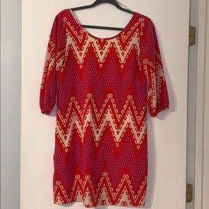 Aztec print 3/4 sleeve dress